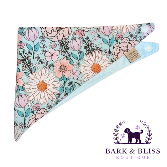 Blue and Pink Floral Bandana