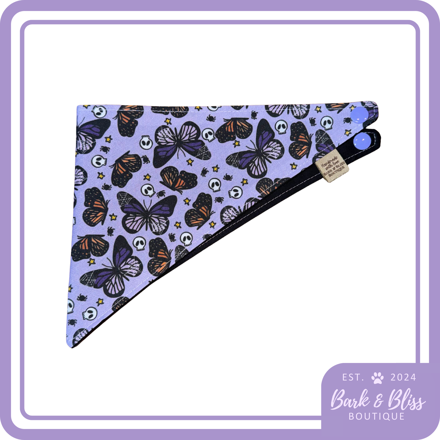 Purple Halloween Butterfly Bandana