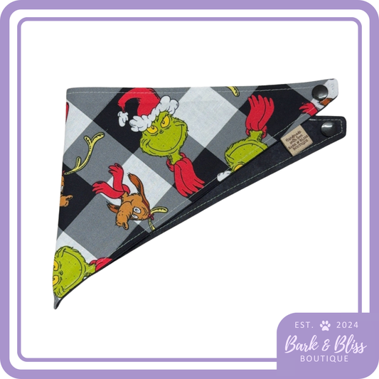Grinch Plaid Bandana