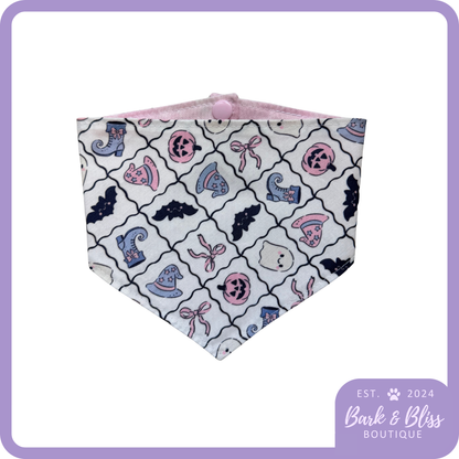 Witch and Bows Checkboard Bandana