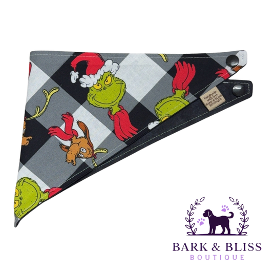 Grinch Plaid Bandana