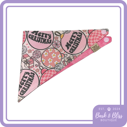 Pink Merry Christmas Bandana