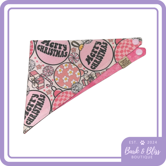 Pink Merry Christmas Bandana