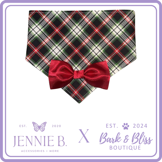 JB X B&B Collab Christmas Red Bow Tie Bandana