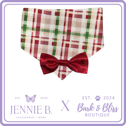 JB X B&B Collab Candy Cane Bow Tie Bandana