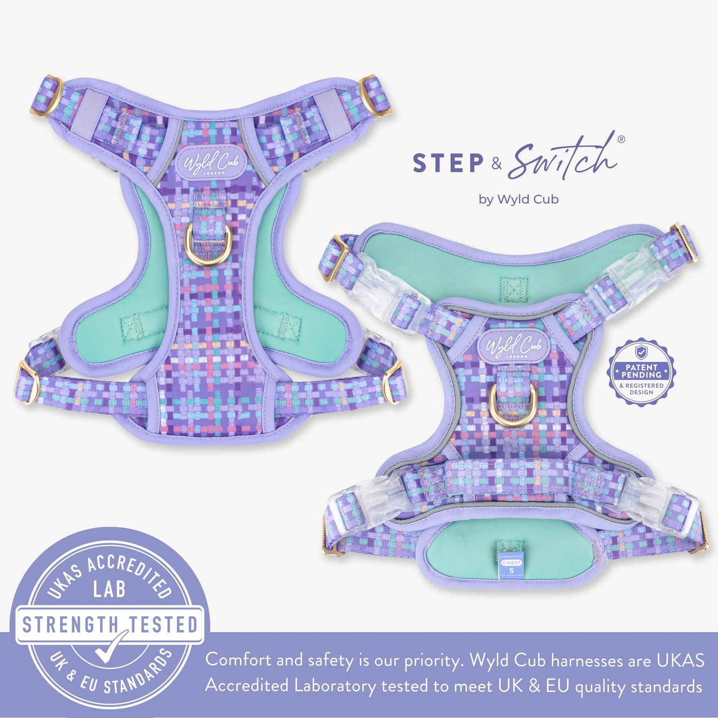Step & Switch® Dog Harness: Belgravia Sugarplum