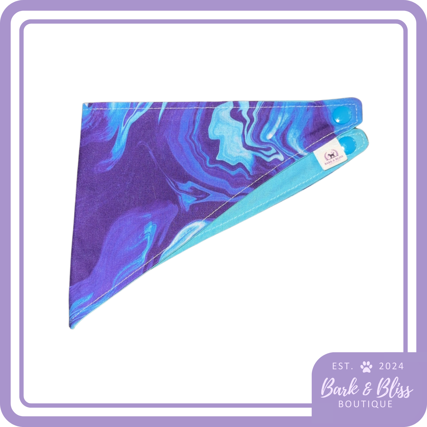 Purple and Blue Marble Bandana