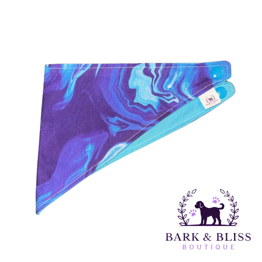 Purple and Blue Marble Bandana