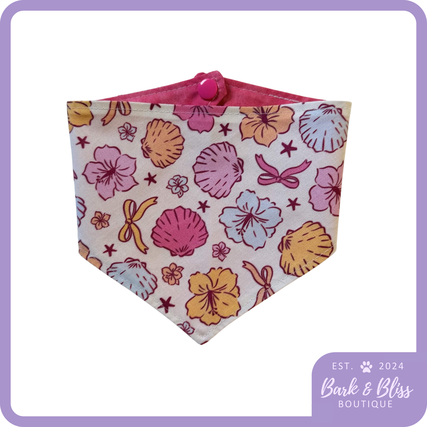 Mermaid Seashells and Bows Bandana