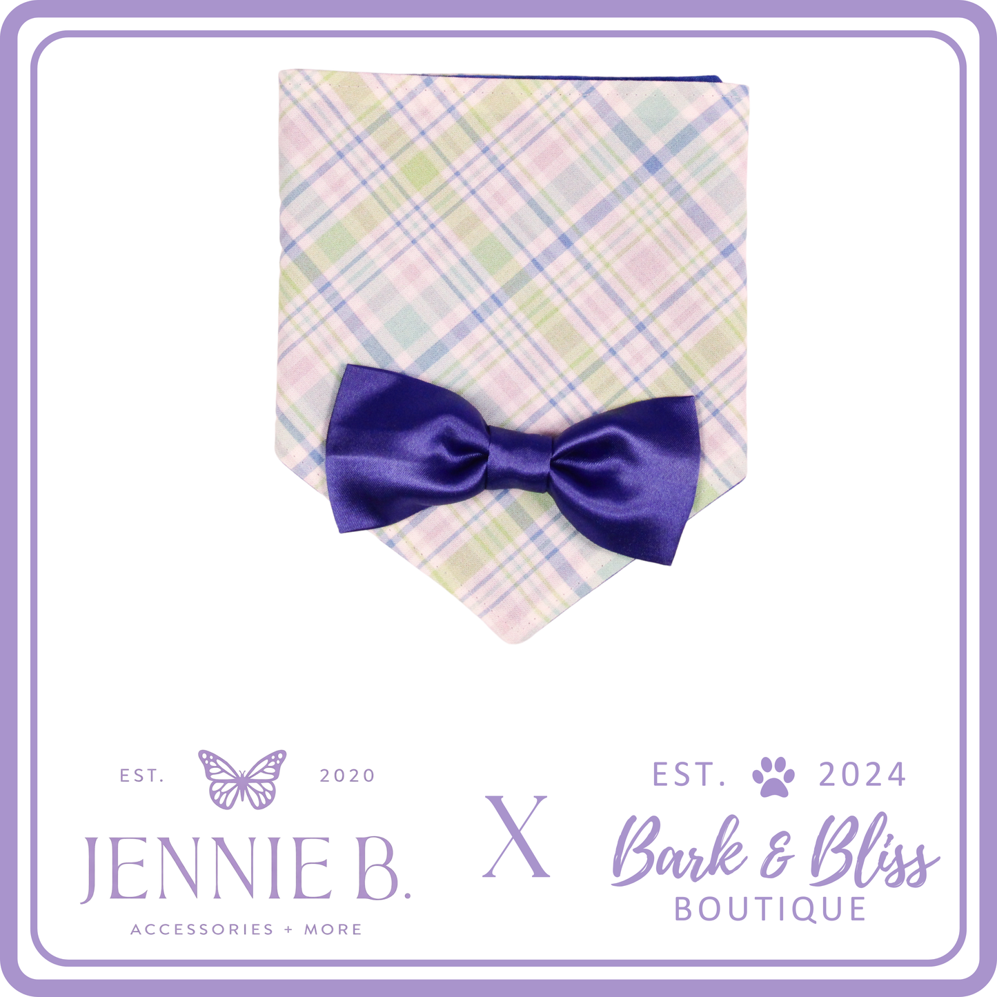 JB X B&B Collab Spring Blue Bow Tie Bandana