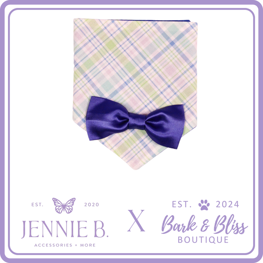 JB X B&B Collab Spring Blue Bow Tie Bandana