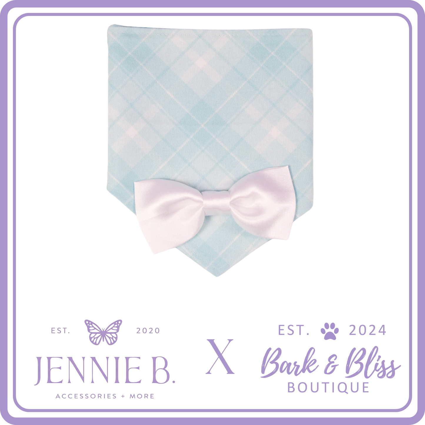 JB X B&B Collab Spring White Bow Tie Bandana