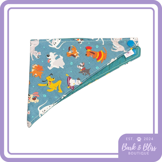 Teal Disney Dogs Bandana