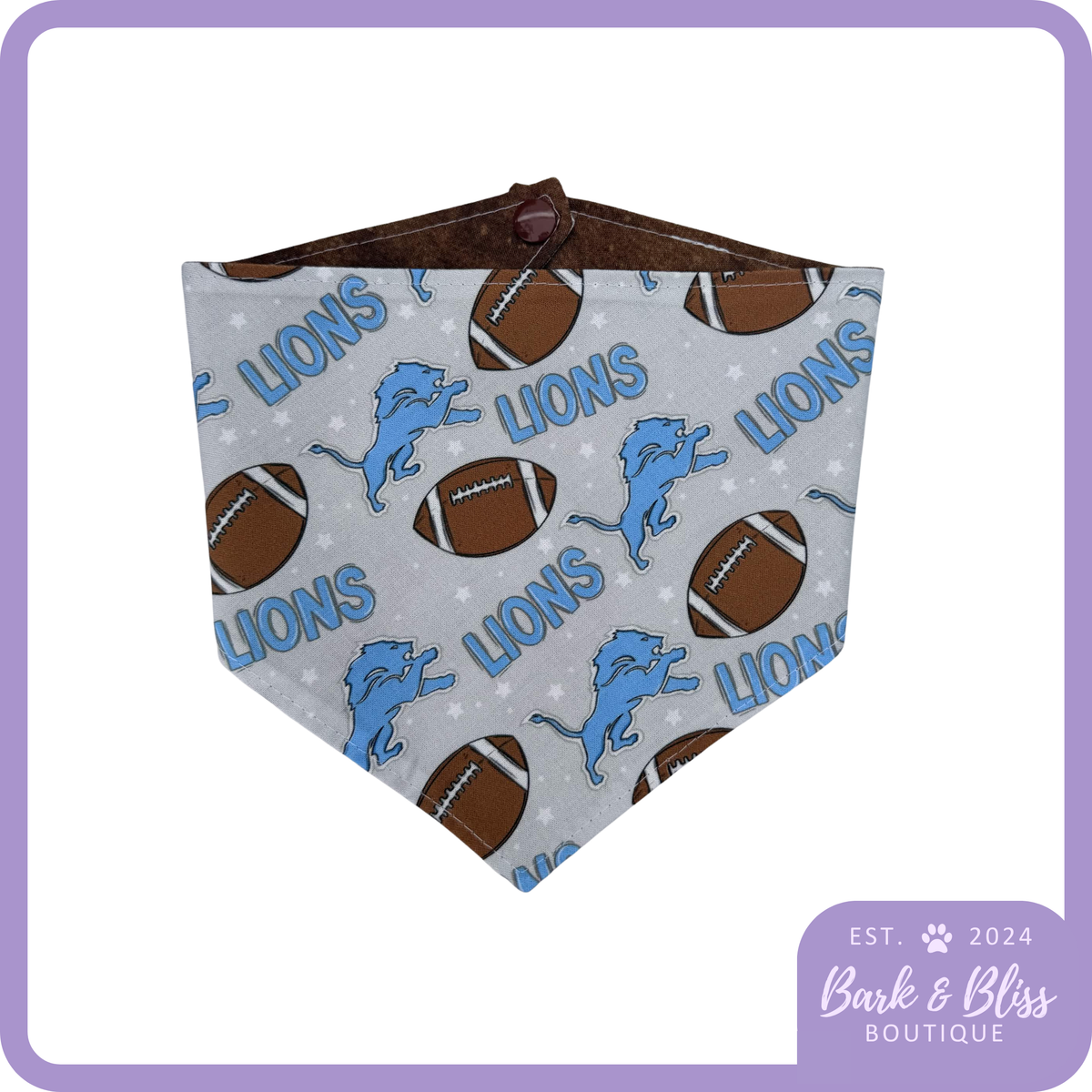 Grey Detroit Lions Bandana