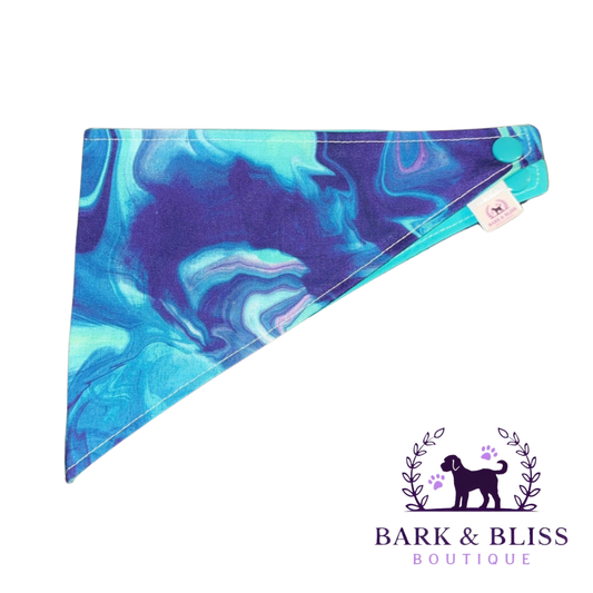 Teal and Purple Marble Bandana