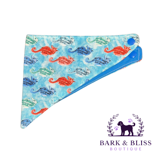 Blue Seahorse Bandana