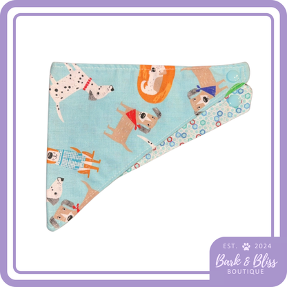 Light Blue Dogs Bandana