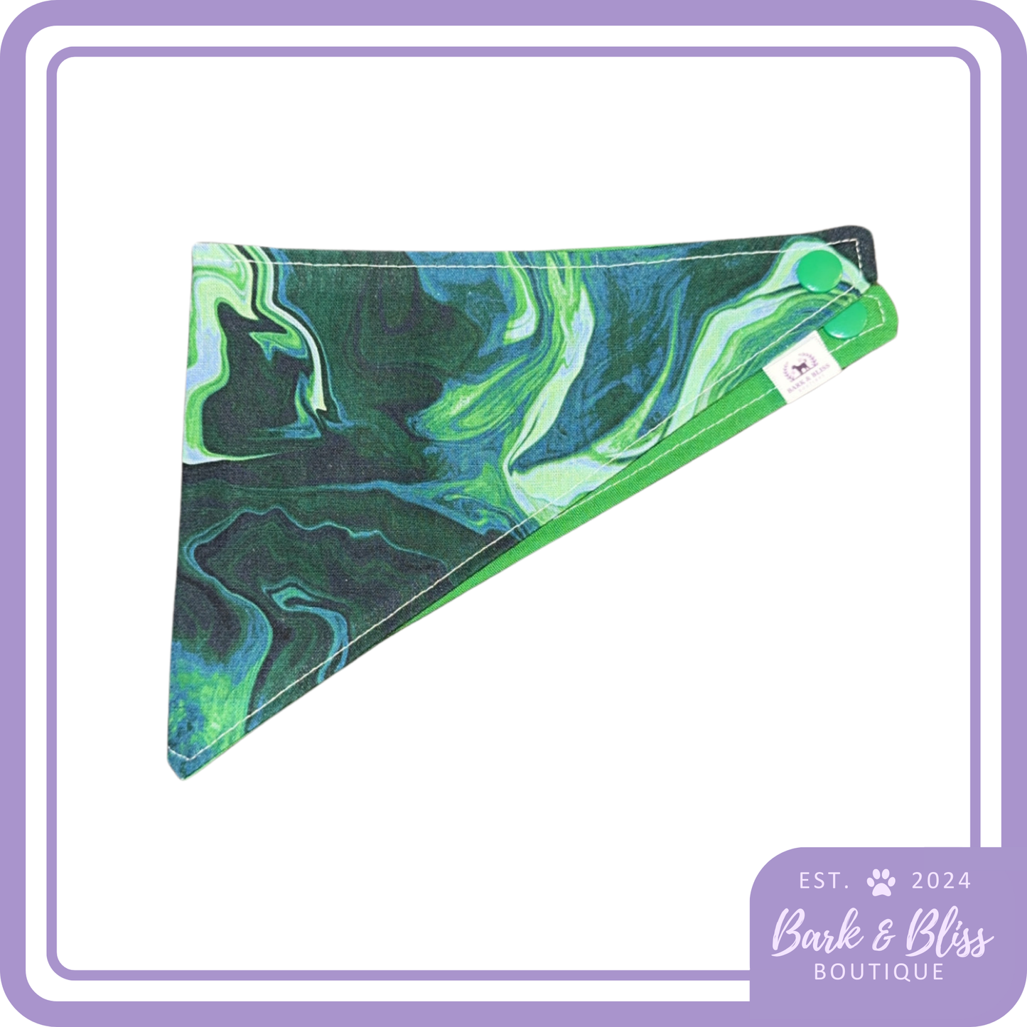Dark Green Marble Bandana