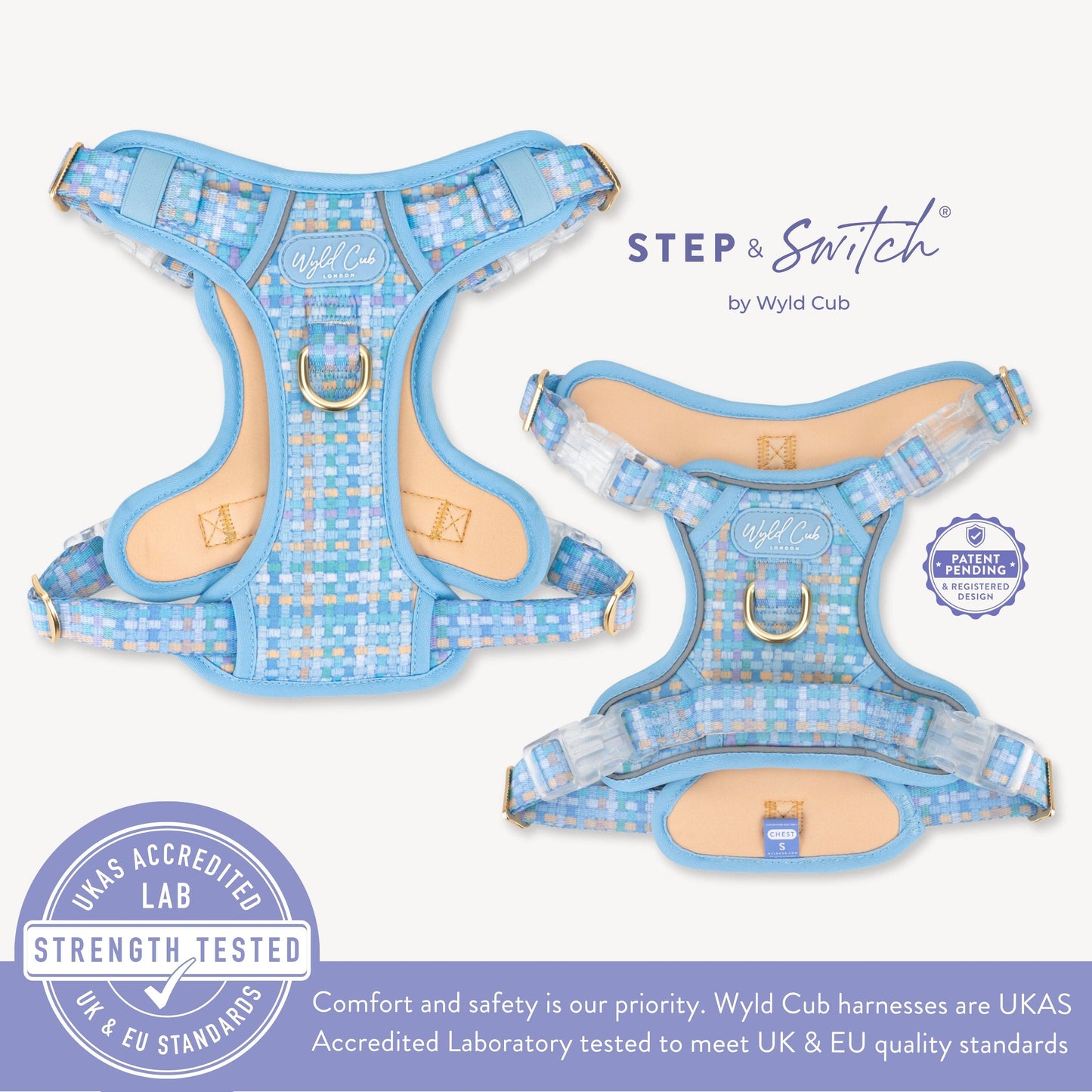Step & Switch® Dog Harness: Belgravia Macaron