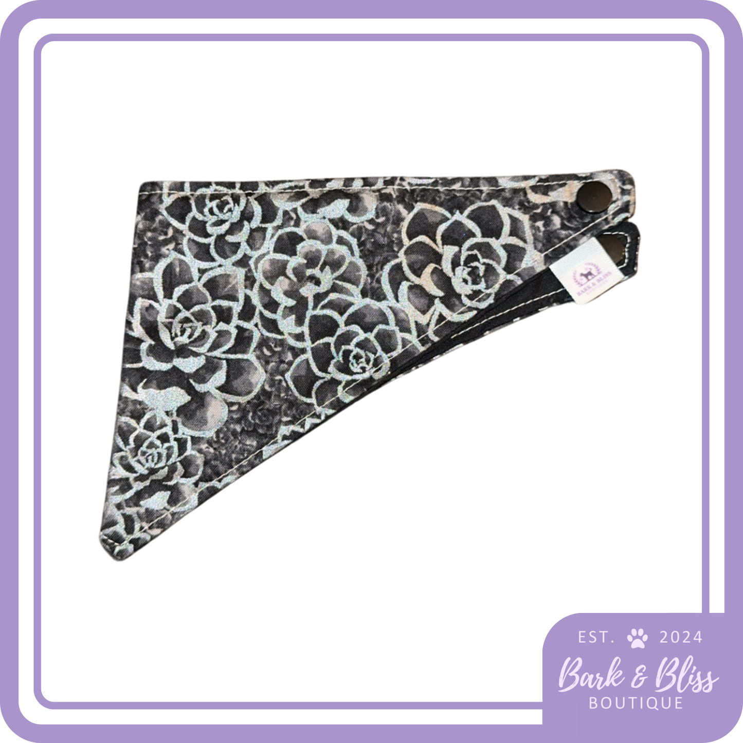 Black Flower Bandana
