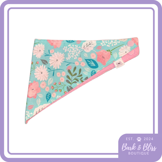 Blue and Pink Flower Bandana