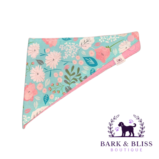 Blue and Pink Flower Bandana