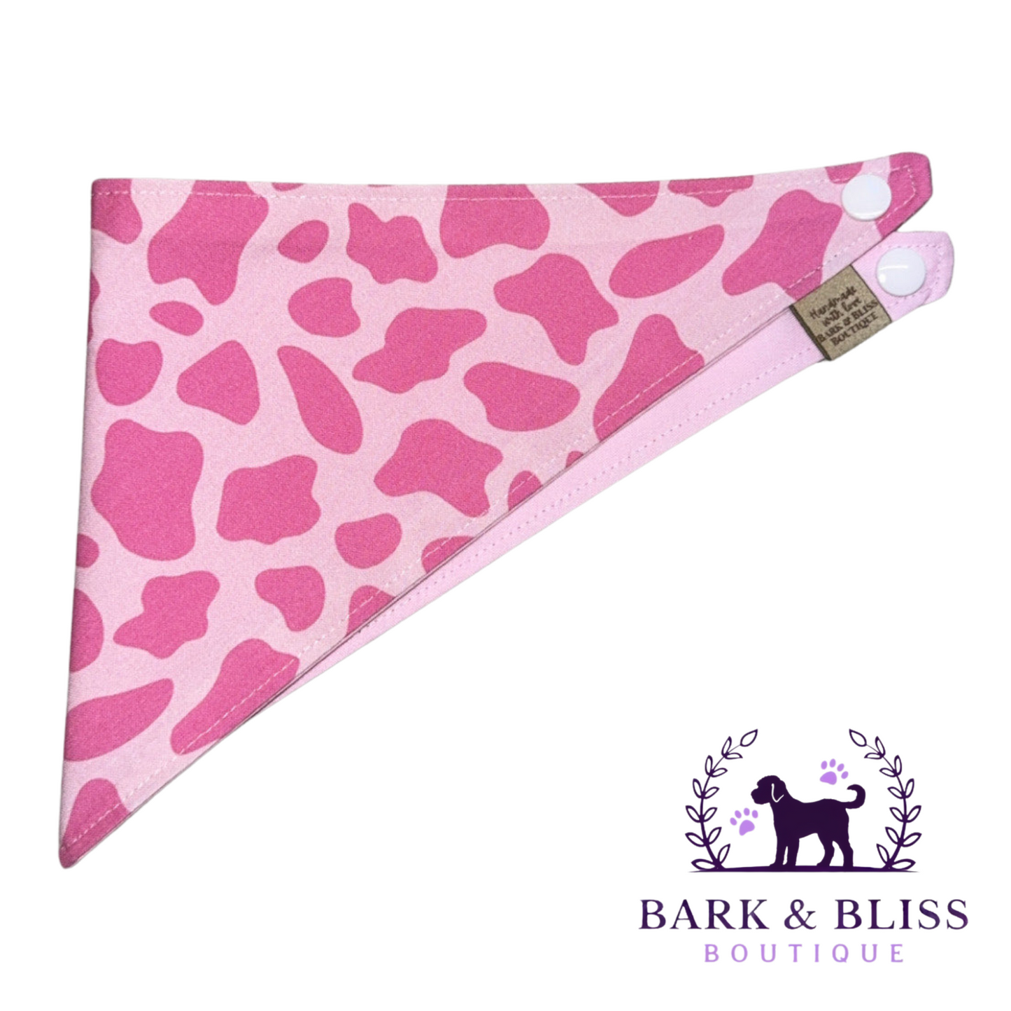 Pink Cow Print Bandana