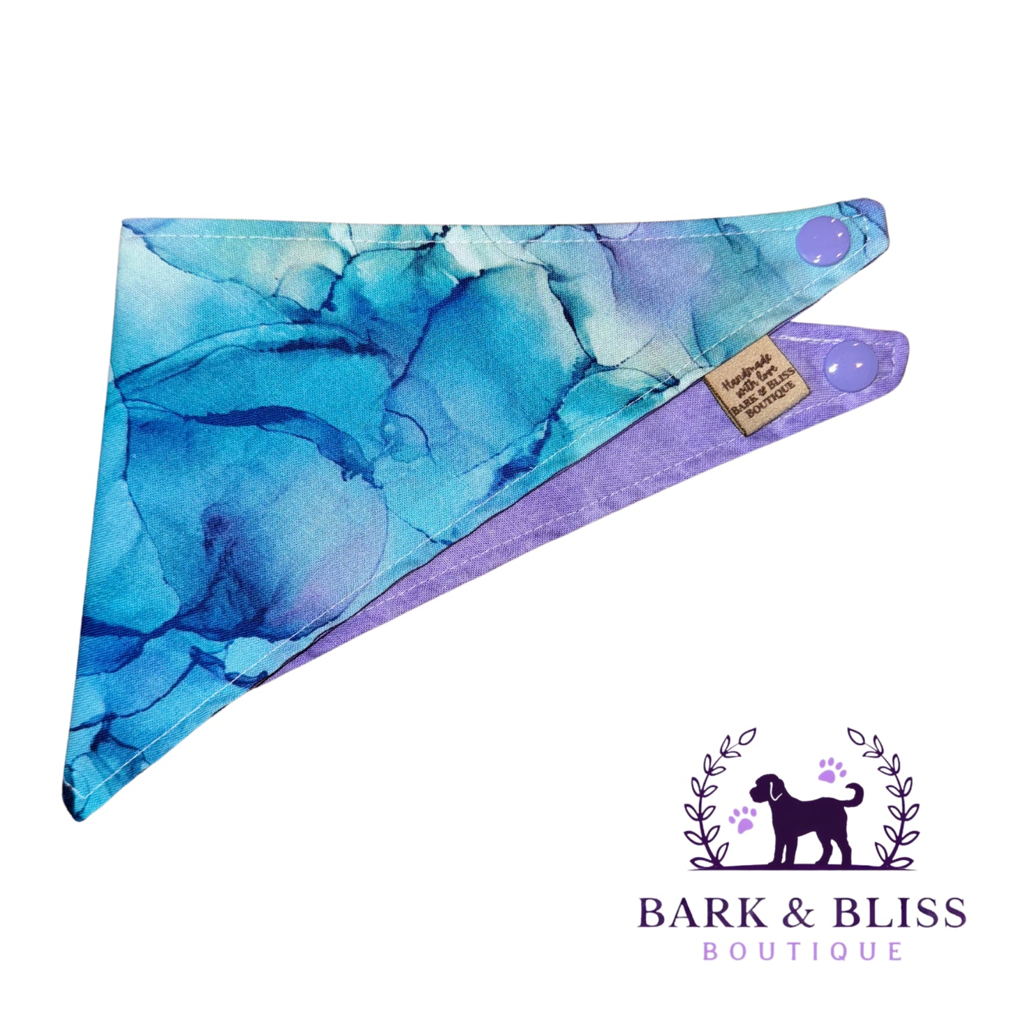 Purple and Teal Ink Bandana