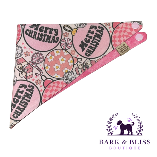 Pink Merry Christmas Bandana