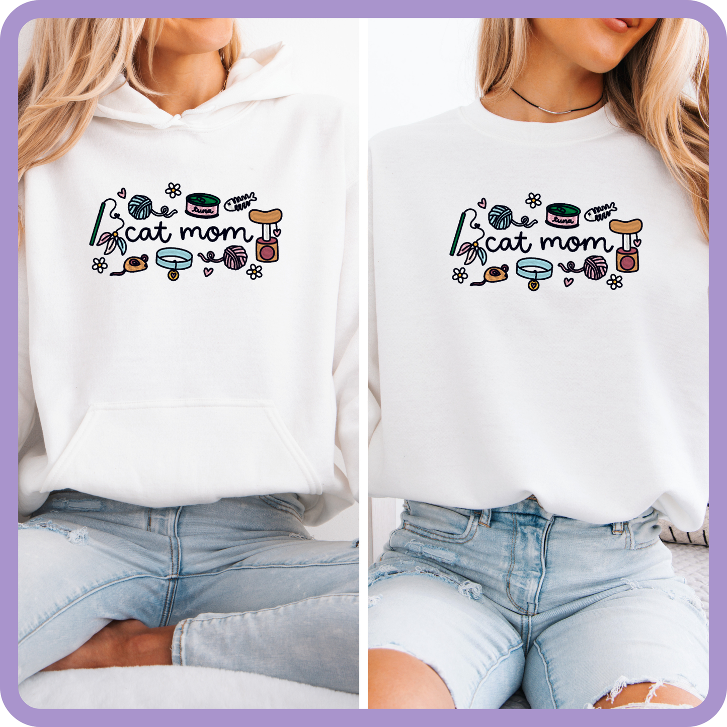 Cat Mom Essentials Embroidered Sweater
