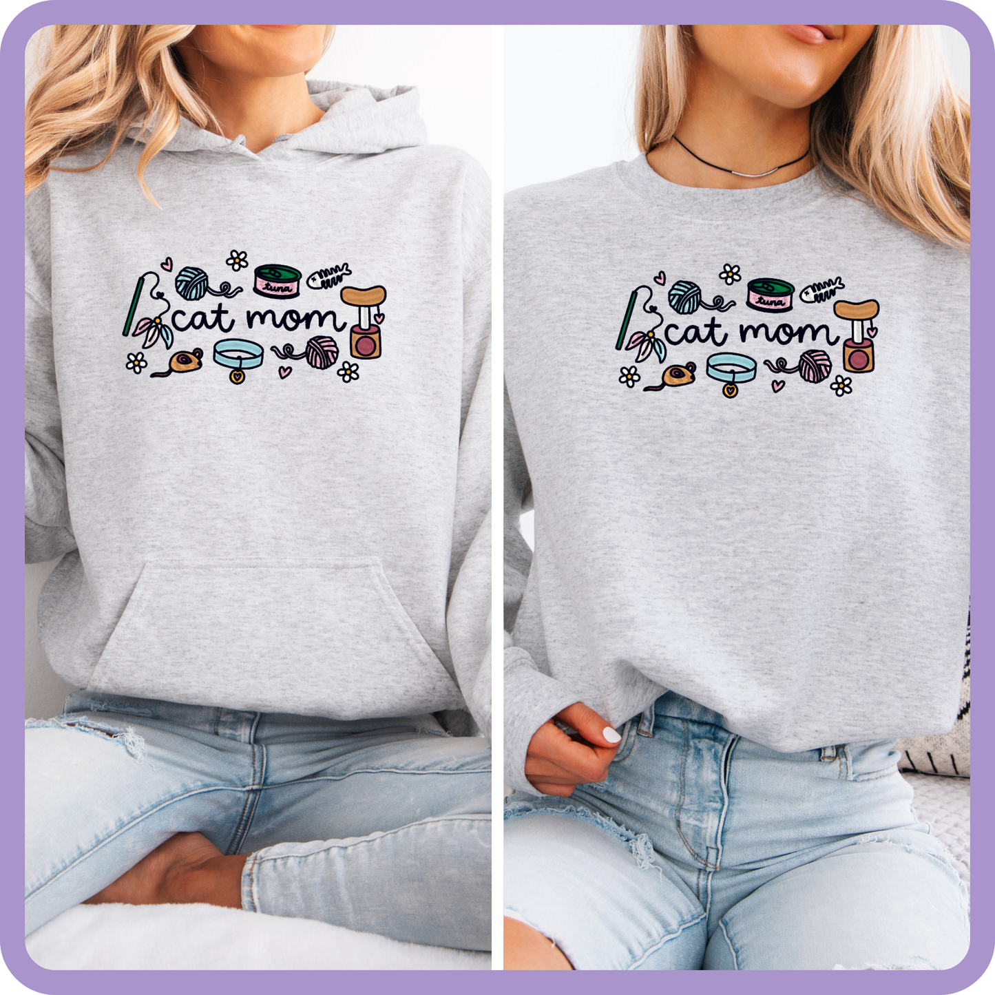 Cat Mom Essentials Embroidered Sweater
