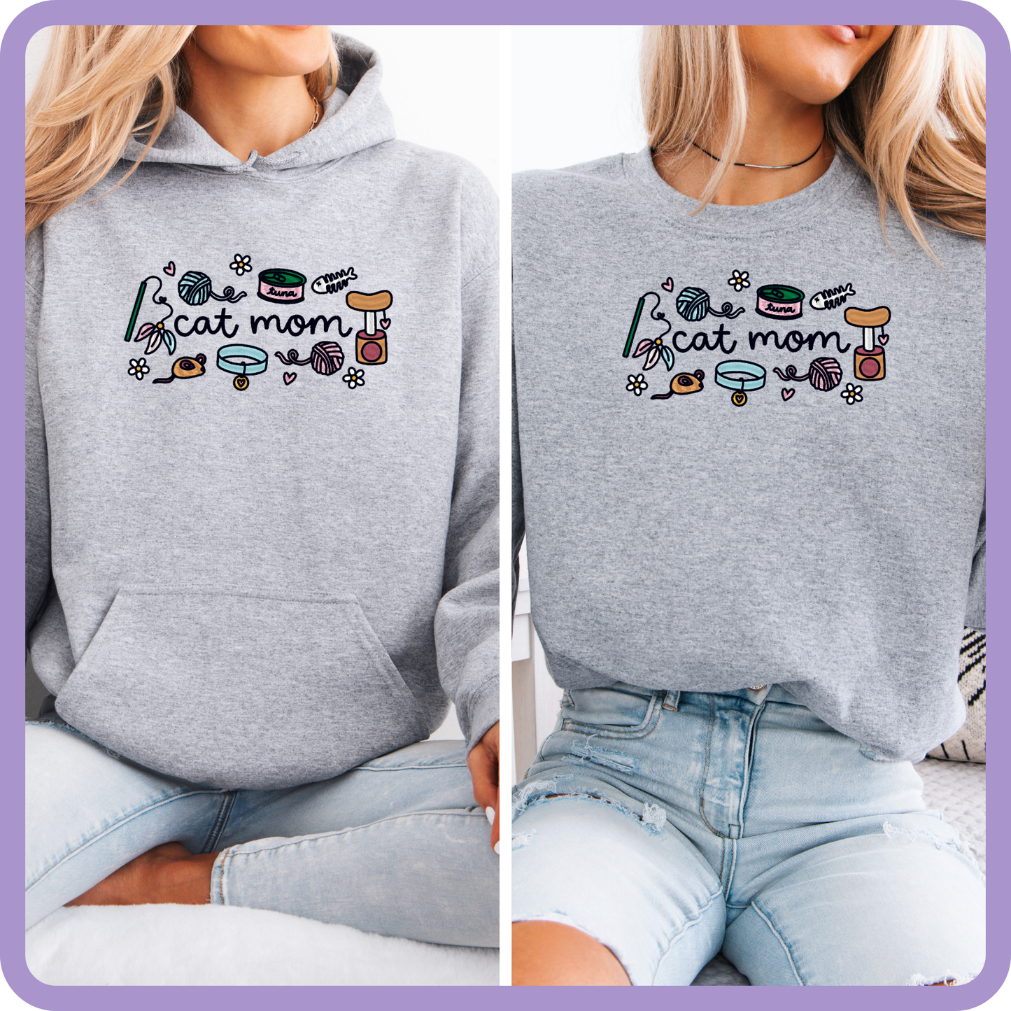 Cat Mom Essentials Embroidered Sweater