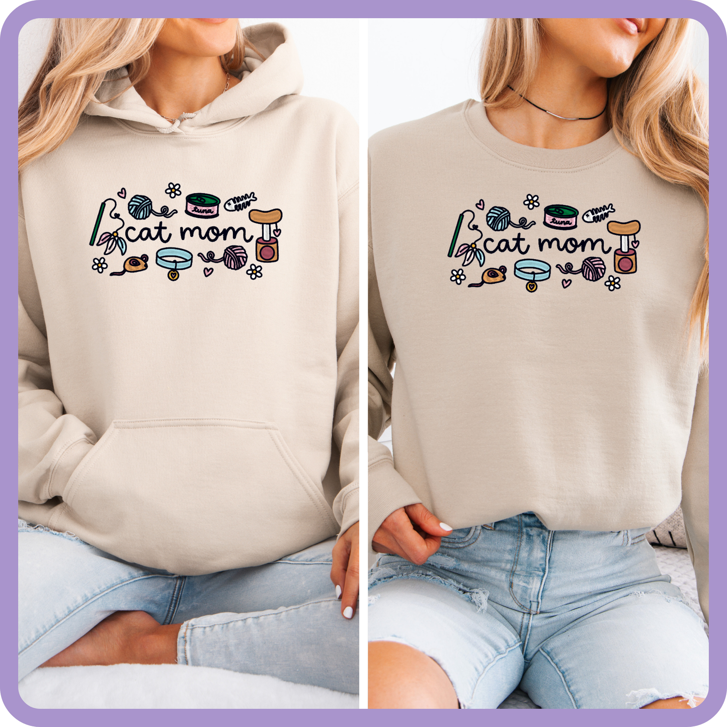 Cat Mom Essentials Embroidered Sweater